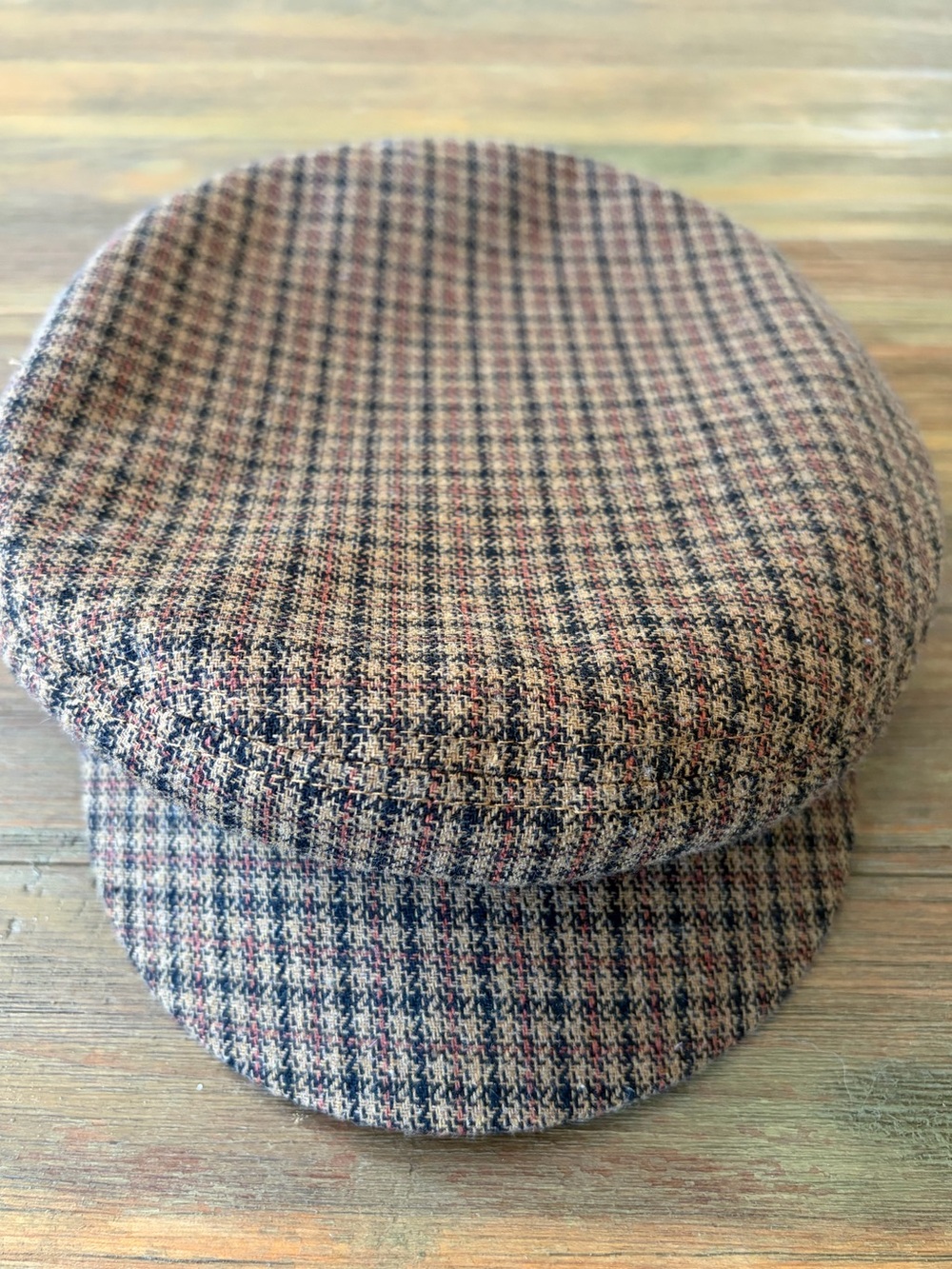 Brixton Tweed Houndstooth Fiddler Cap Brown Multi